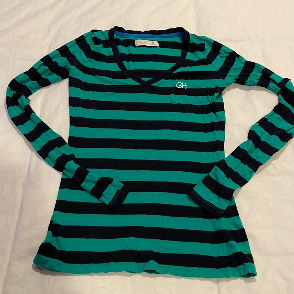 Extra Small Green and Dark Blue Shirt from Gilly Hicks